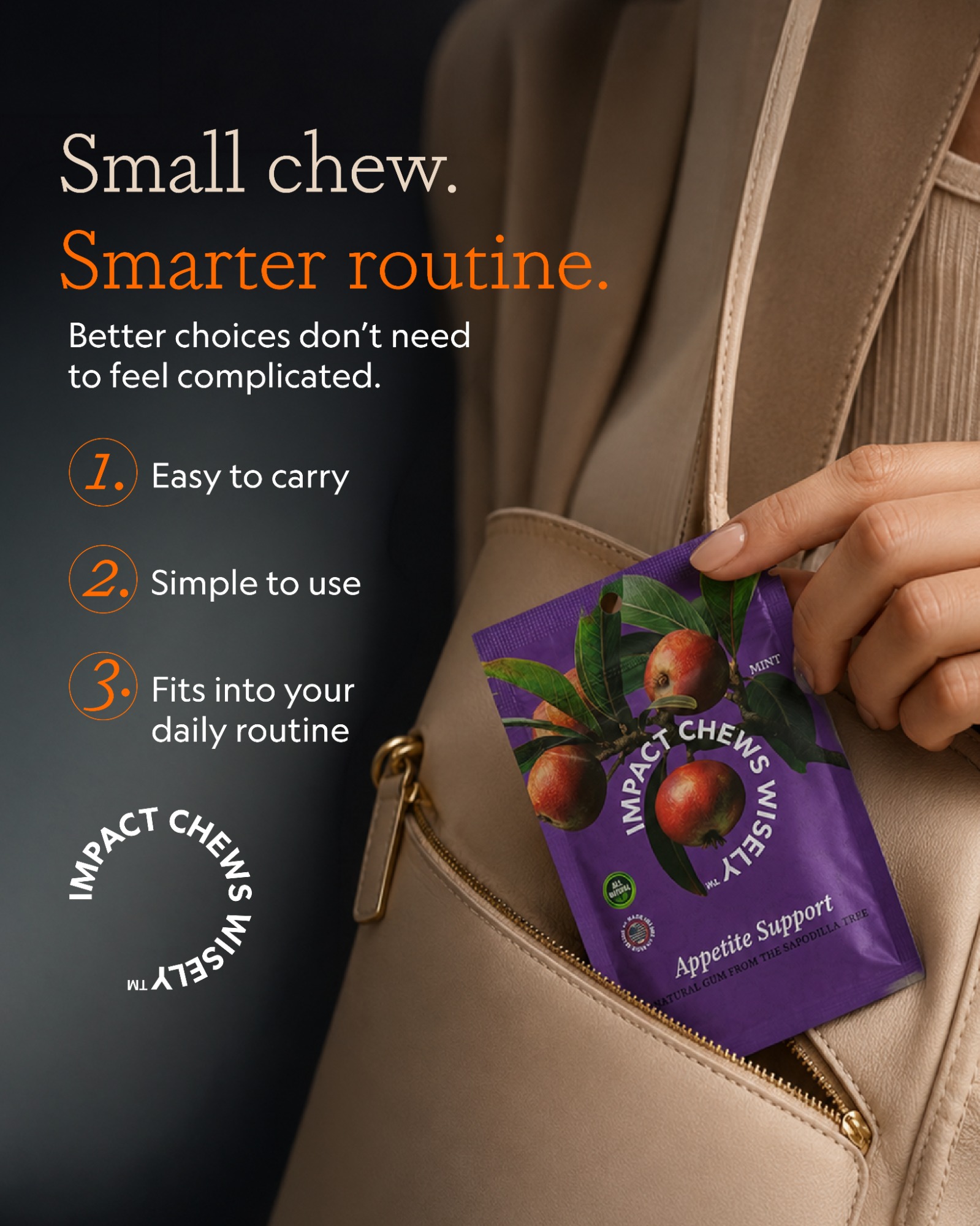 Your daily routine already has enough moving parts.

Impact Chews Wisely keeps things simple: easy to carry, simple to use, and made to support more mindful choices when cravings hit.

No complicated ritual—just a small chew that fits wherever your day goes.
Access the link in bio.

#ImpactChewsWisely #SmartRoutine #FunctionalGum #CravingSupport #WellnessRoutine #BetterChoices